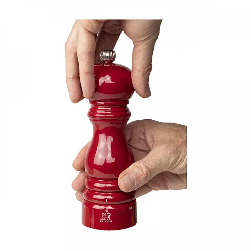 Pepermolen PEUGEOT Paris 18 cm uSelect, rood gelakt hout, verstelbare maalgraad