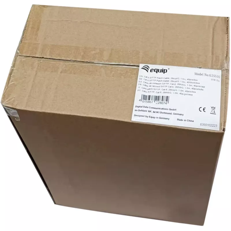 Equip 635510 Cat.6 S/FTP LSZH patchkabelset, RJ-45, 1 m, wit, 40 stuks