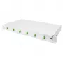 Glasvezel-lasbox DIGITUS DN-96330/9APC 1U, bezet met 6x LC-APC DX, OS2, polymeer/staal, lichtgrijs