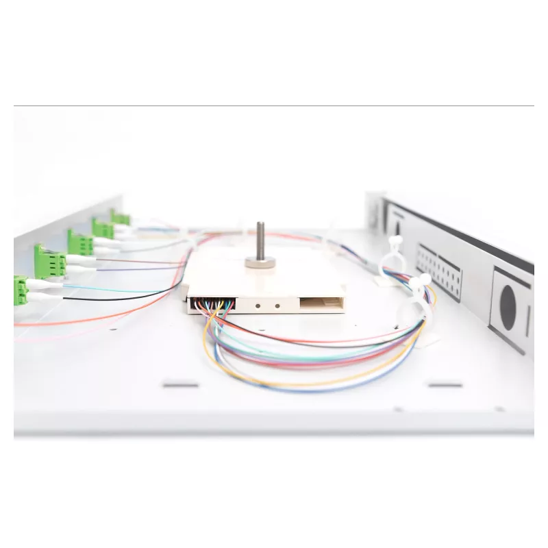Glasvezel-lasbox DIGITUS DN-96330/9APC 1U, bezet met 6x LC-APC DX, OS2, polymeer/staal, lichtgrijs