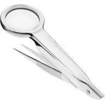 Vergrootpincet FIRST AID ONLY P-10011, 23 mm kunststoflens, 4,5-voudige vergroting, zilver
