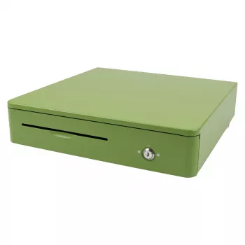 Elektronische kassalade Olympia M405, metalen behuizing, groen, 405×400×102 mm, 2 sleutels