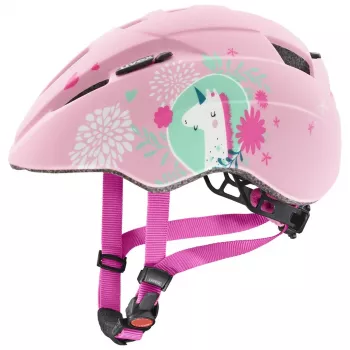 Beschermende kinderhelm UVEX kid 2 cc meerkleurig roze, harde schaal, matte afwerking