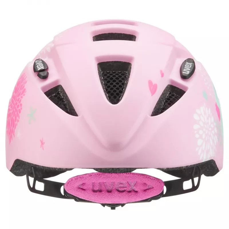 Beschermende kinderhelm UVEX kid 2 cc meerkleurig roze, harde schaal, matte afwerking