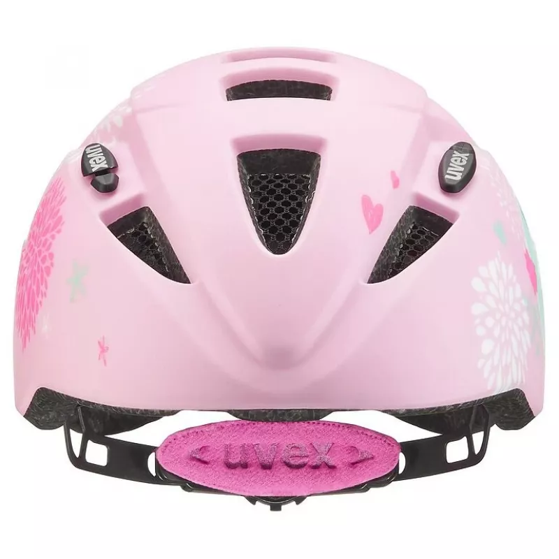 Beschermende kinderhelm UVEX kid 2 cc meerkleurig roze, harde schaal, matte afwerking