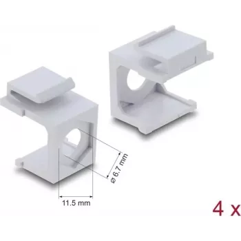 Keystone-afdekking wit met 7 mm kabelinvoer, 4-pack – DELock 87609