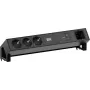 Stroommodule Bachmann DESK2 met 3x Schuko (CEE 7/3), 1x USB-C 100W en 1x bekabelde aansluiting, RAL9005