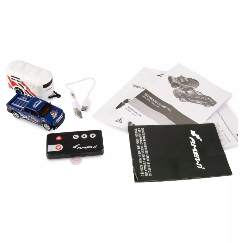 RC-pickup Amewi 22680 1:64 RTR met aanhanger, blauw