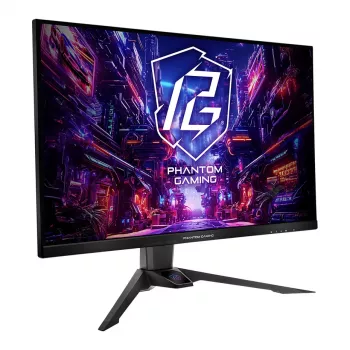 Monitor ASRock PG32QFT 32 inch QHD (2560×1440) IPS LED, 1 ms, 180 Hz, VESA, in hoogte verstelbaar, zwart