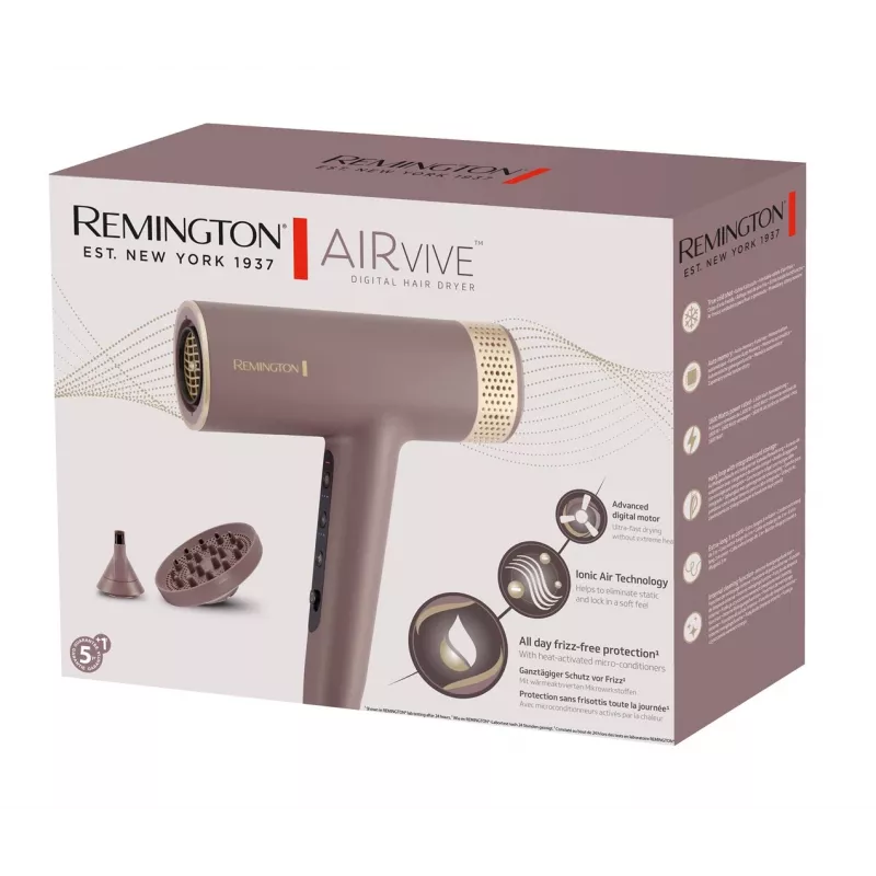 Haardroger Remington EC8930, 1600 W, digitale motor, 110000 tpm, roze, 3 m snoer