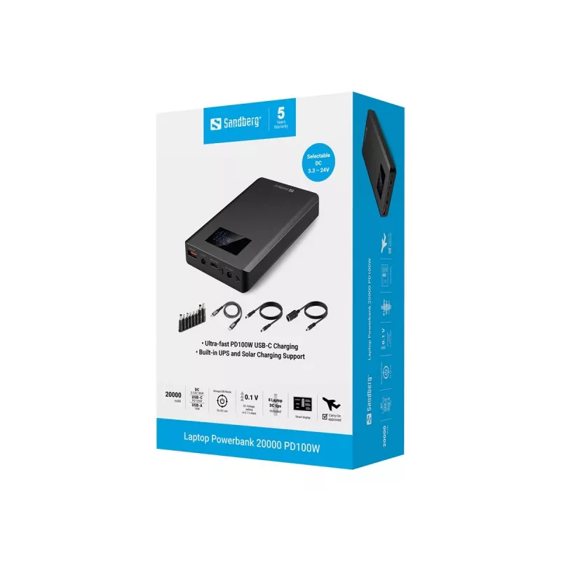 SANDBERG laptop-powerbank 20000 PD100W