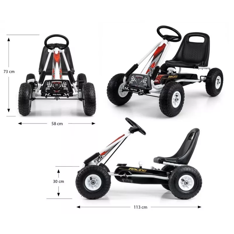 Milly Mally stepauto Gokart Thor wit