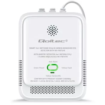 Gas- en koolmonoxidelekzoeker QOLTEC 52654 – sensor voor aardgas en CO