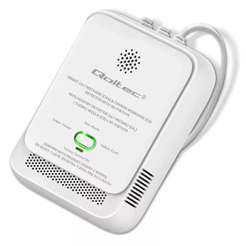 Gas- en koolmonoxidelekzoeker QOLTEC 52654 – sensor voor aardgas en CO