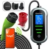 Wandgemonteerde elektrische auto oplader QOLTEC 7 kW 230V CEE 32A met Wi‑Fi en LCD (model 52721)