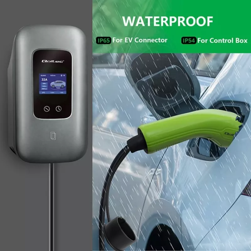 EV-laadstation QOLTEC 3-fase 22 kW 32 A met wlan (model 52723)