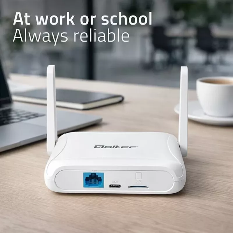 Router QOLTEC 56980 – 4G LTE mobiele router met Wi‑Fi 6