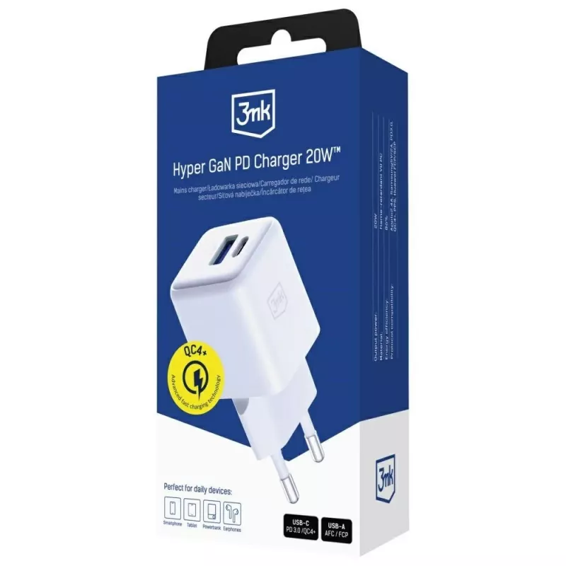 Oplader voor binnen 3MK Hyper GaN universele snellader 100-240V