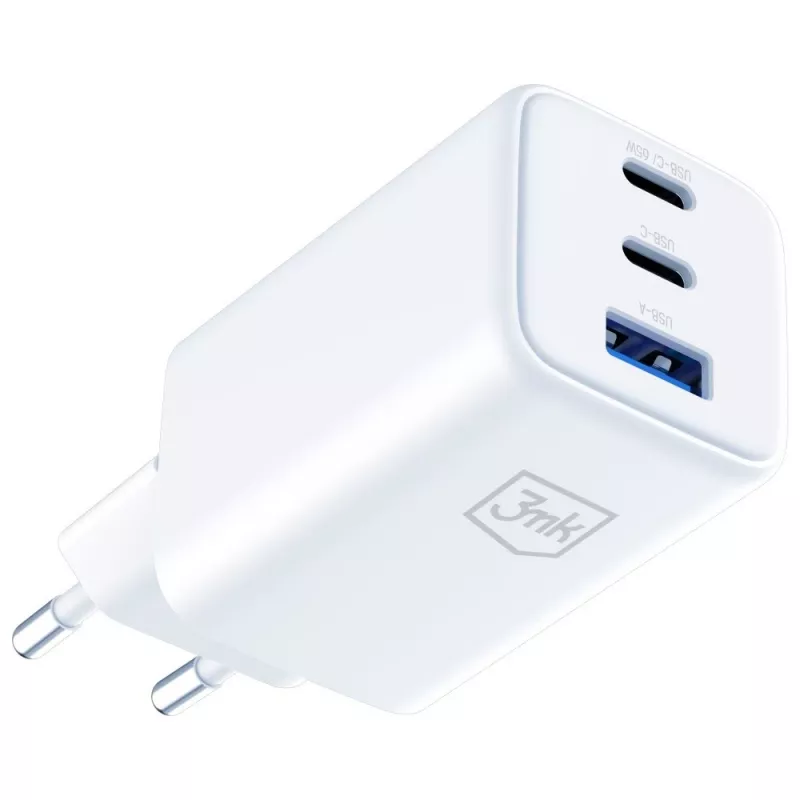 3MK Charger Hyper GaN 65W QC4+ — USB GaN 65W snellader met QC4+-ondersteuning