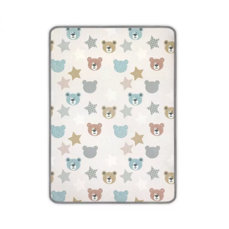 Opgelopen schuimmat teddyberen en pastelstraat
