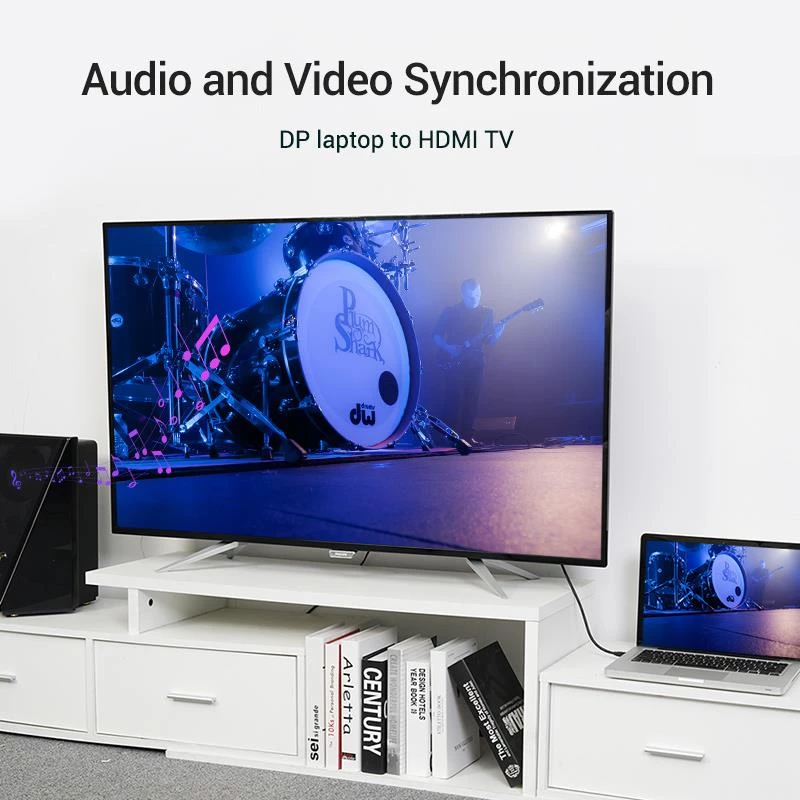 Kabel DP naar HDMI 2M/SCHWARZ Hadbh Vention