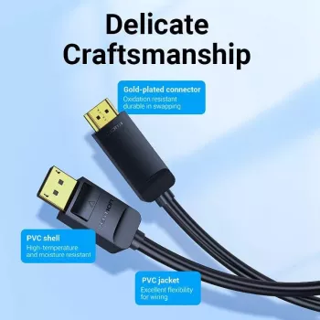 Kabel DP naar HDMI 1M/HAGBF Vention