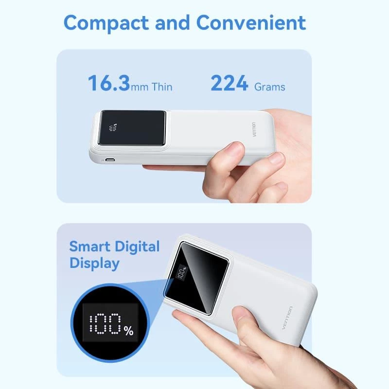 Powerbank USB 10000MAH 22.5W/ZWART FHKB0 Vention