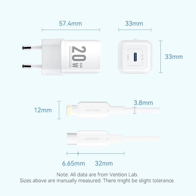 USB-C-oplaadadapter 20 W TZ-FEPW0-EU-02 Vention