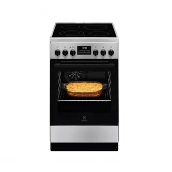 Vrijstaand fornuis Electrolux LKR540266X — 4-zone glaskeramische kookplaat, elektrische oven 57 l, RVS, energie-efficiëntieklasse A, 50 cm