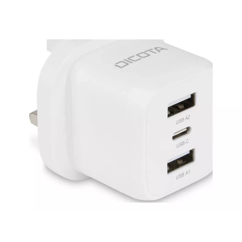 Dicota voeding - compact, laptop - 32 watt - 3 A - 3 uitgangspoorten (USB-C, 2 x USB)