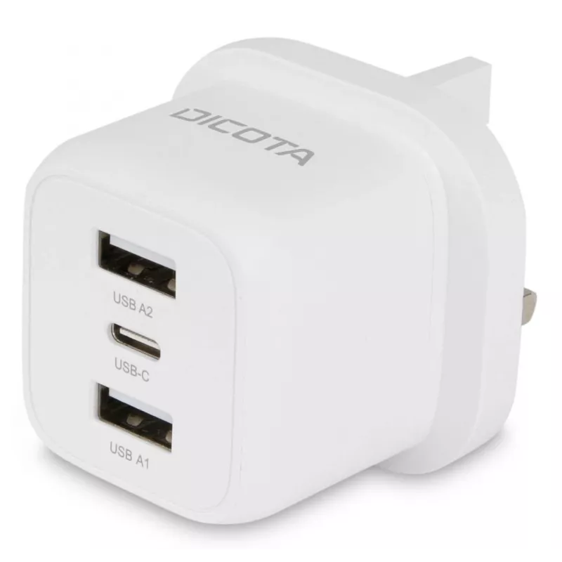 Dicota voeding - compact, laptop - 32 watt - 3 A - 3 uitgangspoorten (USB-C, 2 x USB)