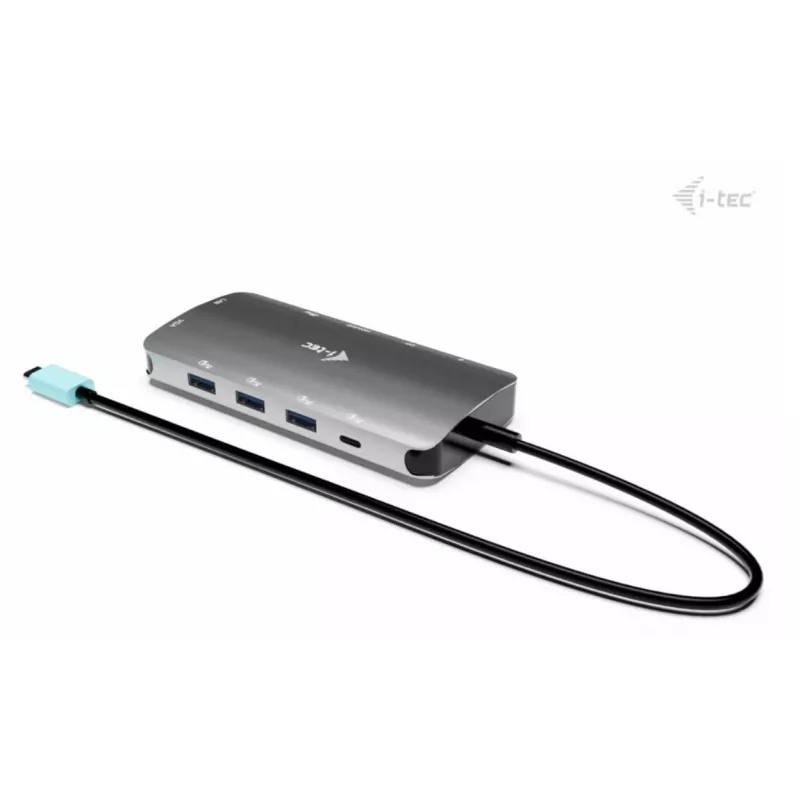 Dockingstation ITEC i-tec USB-C Metal Nano 3x display (DP, HDMI, VGA) met Power Delivery 100 W, 4x USB-A, Gigabit Ethernet