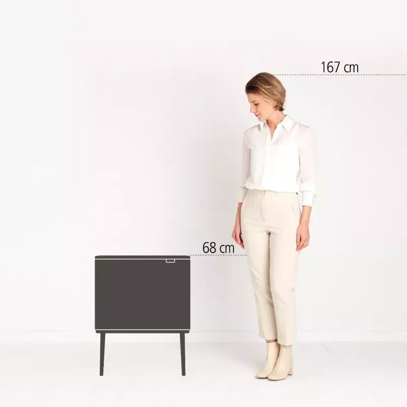 Brabantia Bo Touch Bin 33 L 3 vakken beige breedte 540 mm diepte 312 mm hoogte 680 mm