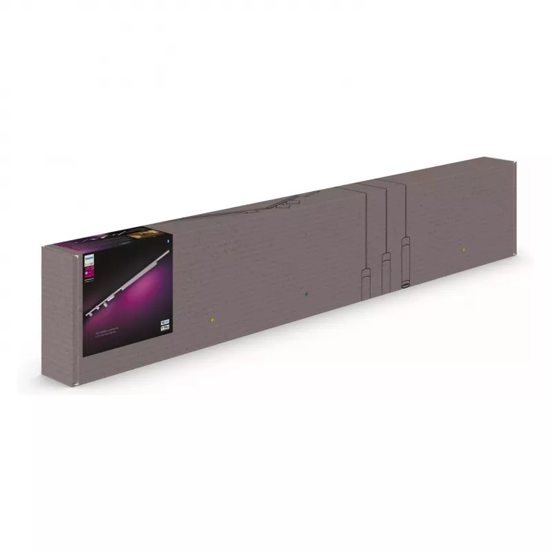Plafond slim verlichtingsset Philips Hue Perifo recht (3 verstelbare spots, 1 lichtbalk) Bluetooth, wit, 220–240 V, 24 V lamp