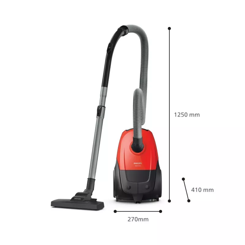 Vloerstofzuiger Philips 1000 Series XD1111/10, 800 W, droog reinigen, stofzak 3 L, HEPA, 77 dB