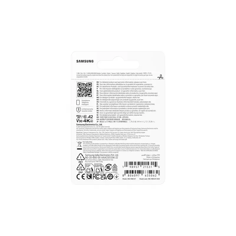 Geheugenkaart MB-MB512T/WW T7 microSD 512GB