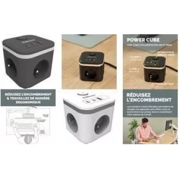 Fellowes stopcontactkubus Power Cube, Type E, wit - voor de markt: F - 1 stuk (100137170)