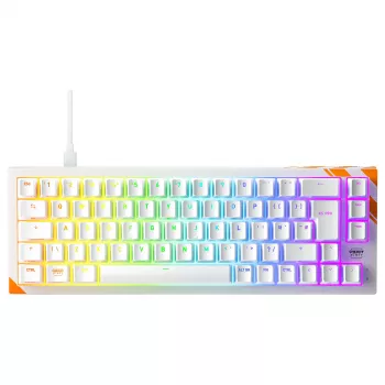 Mechanisch gaming-toetsenbord Cherry K5 Pro TMR Compact — 65% QWERTY USB bedraad, RGB, magnetische schakelaar, oranje/wit