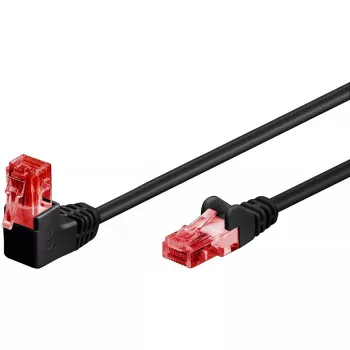Netwerk-patchkabel GOOBAY Cat6 0,25 m, U/UTP, RJ-45 naar RJ-45, 90° haaks, zwart