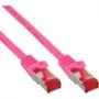 Patchkabel InLine S/FTP PiMF Cat6 250 MHz RJ-45 naar RJ-45 PVC koper roze 0,3 m