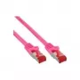 InLine patchkabel S/FTP PiMF Cat.6 250MHz PVC koper roze 0,5m