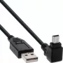 InLine USB 2.0 kabel USB A stekker naar mini-USB B stekker, 90° omhoog haakse aansluitingen, 1,5 m, zwart