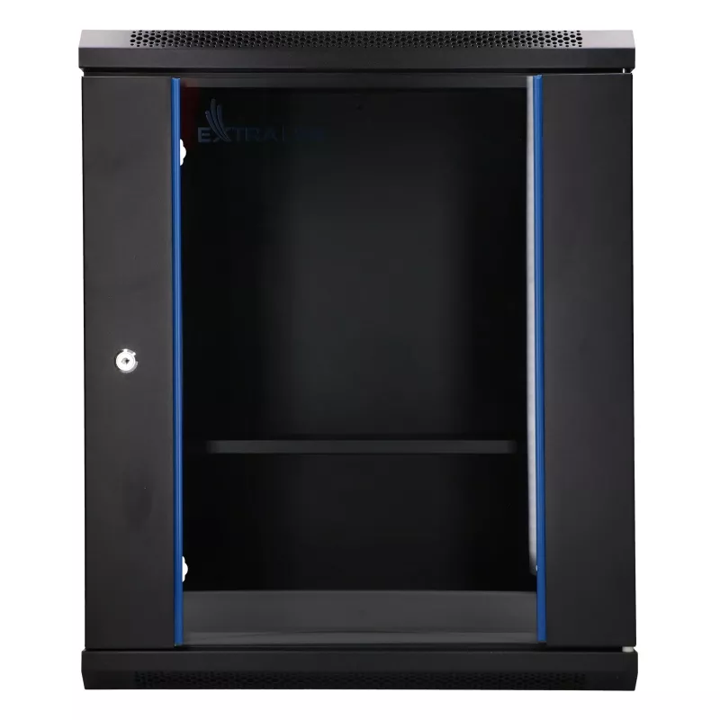 Extralink Lite 12U 530X400 wandmontage serverrack zwart met legbord