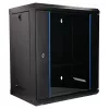 Extralink Lite 12U 530X400 wandmontage serverrack zwart met legbord