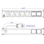 Stekkerdoos Bachmann 916.705 met 4x CEE7/3-stopcontacten, 2x CM-aansluitingen, 0,2 m kabel