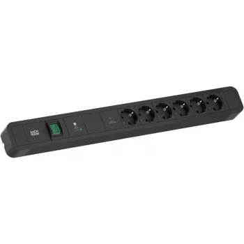 Stekkerdoos Bachmann PRIMO 2 zwart 6 AC-stopcontacten 2 m