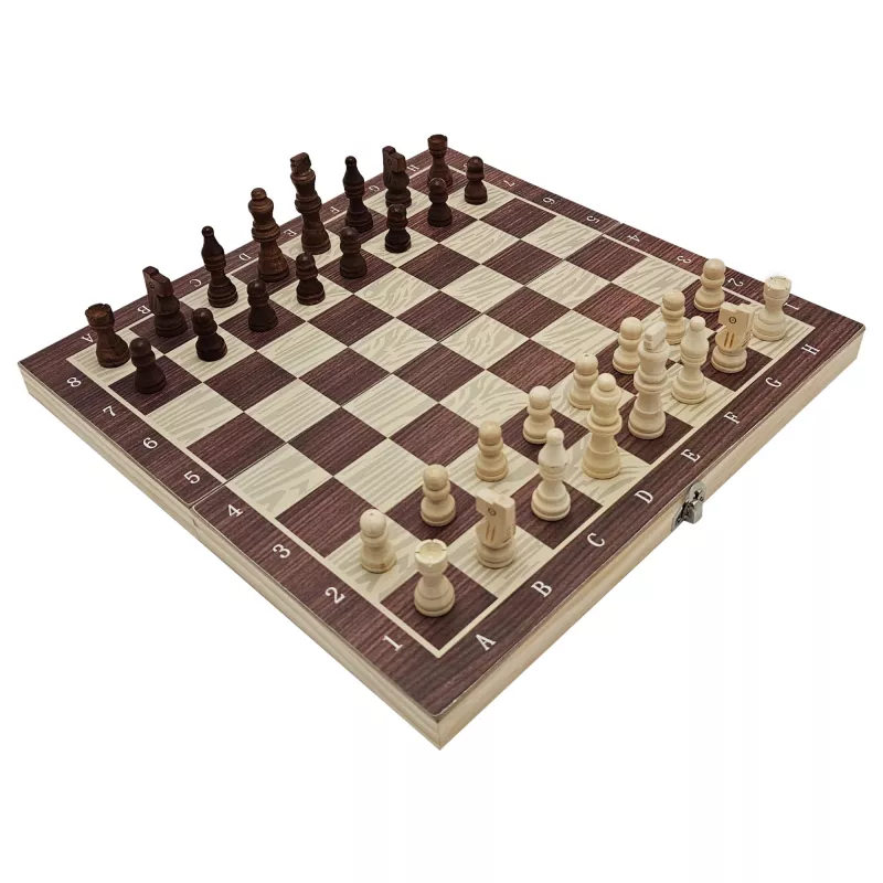 Extralink Toys houten schaak 3W1 dammen + SCHAKEN + Tryktrak
