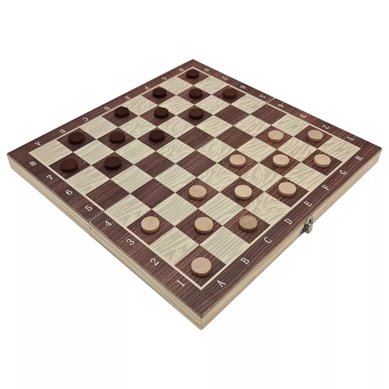 Extralink Toys houten schaak 3W1 dammen + SCHAKEN + Tryktrak