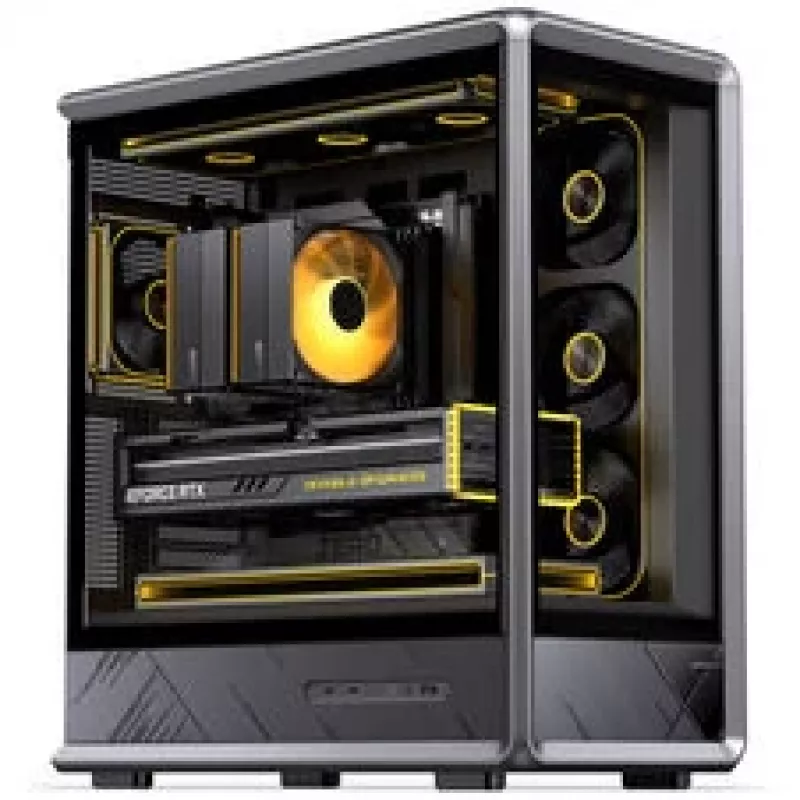 Jonsbo D401 pc-behuizing, midi tower, ATX, gehard glas – zwart