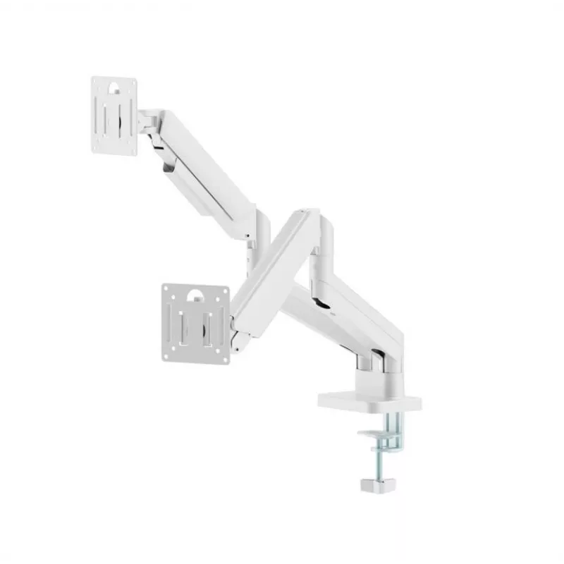 Monitorhouder GEMBIRD MA-DA2-06-W voor 17–32 inch beeldschermen, tafelklem-/railmontage, wit